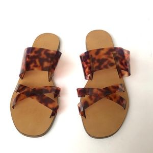 J.Crew Womens Tortoise Shell-style Sandals, Size 9